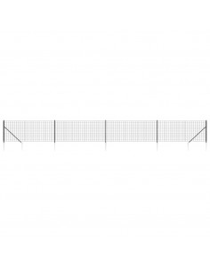 Recinzione Metallica con Picchetti Ancoraggio Antracite 1,1x10m