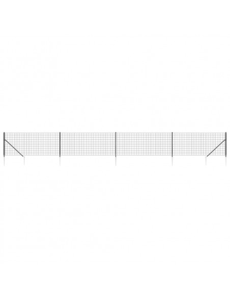 Recinzione Metallica con Picchetti Ancoraggio Antracite 1,1x10m