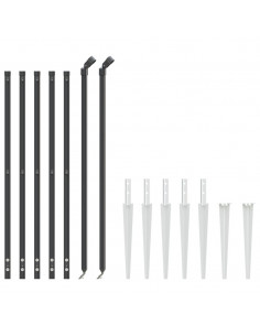 Recinzione Metallica con Picchetti Ancoraggio Antracite 1,1x10m 2