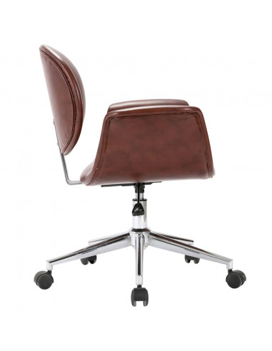 Sedia da Ufficio Girevole Marrone in Similpelle