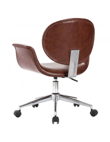 Sedia da Ufficio Girevole Marrone in Similpelle