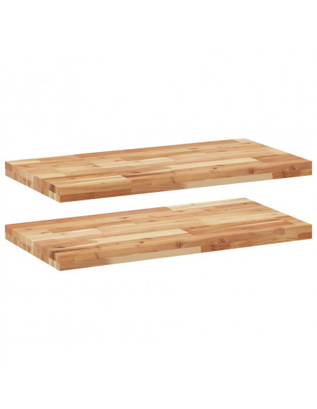 Mensole da Parete 2 pz 80x40x4 cm Legno Acacia Rifinito a Olio