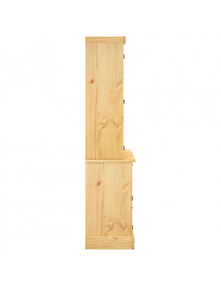 Credenza Corona Marrone 112x43x196cm in Legno di Pino Messicano