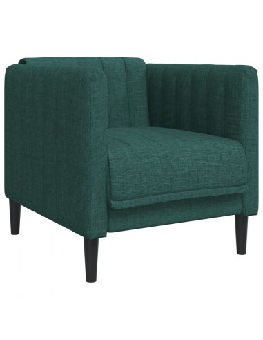 Set di Divani 3 pz Verde Scuro in Tessuto