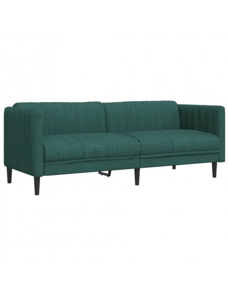 Set di Divani 2 pz Verde Scuro in Tessuto