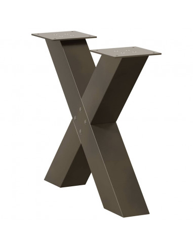 Gambe Tavolino Caffè a X 2 pz Naturale 60x(42-43) cm Acciaio