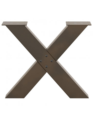 Gambe Tavolino Caffè a X 2 pz Naturale 60x(42-43) cm Acciaio