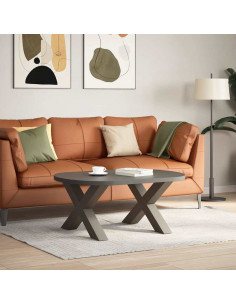 Gambe Tavolino Caffè a X 2 pz Naturale 70x(42-43) cm Acciaio 2