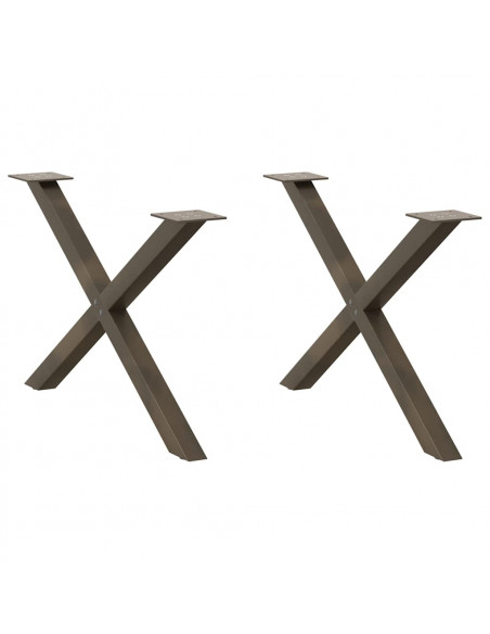 Gambe Tavolino Caffè a X 2 pz Naturale 70x(42-43) cm Acciaio