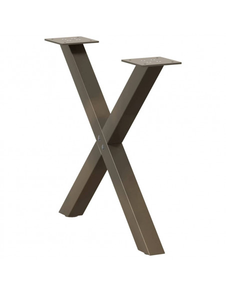 Gambe Tavolino Caffè a X 2 pz Naturale 60x(42-43) cm Acciaio