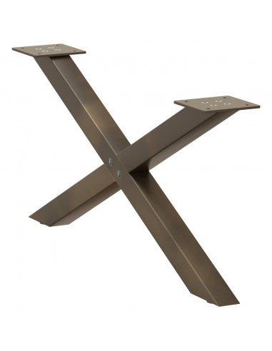 Gambe Tavolino Caffè a X 2 pz Naturale 70x(30-31) cm in Acciaio