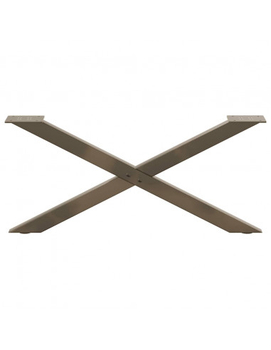 Gambe Tavolino Caffè a X 2 pz Naturale 70x(30-31) cm in Acciaio