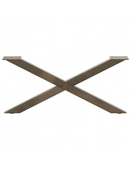 Gambe Tavolino Caffè a X 2 pz Naturale 70x(30-31) cm in Acciaio
