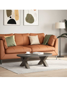 Gambe Tavolino da Caffè a X 2 pz Naturale 60x(30-31) cm in Acciaio 2