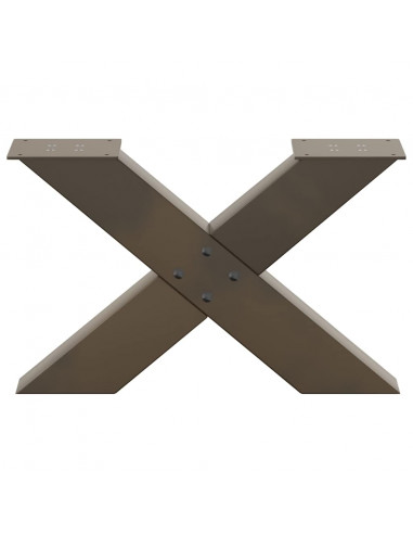 Gambe Tavolino da Caffè a X 2 pz Naturale 60x(30-31) cm in Acciaio