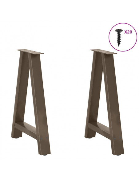 Gambe Tavolino da Caffè a A 2 pz 60x(72-73) cm Acciaio