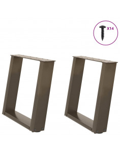 Gambe Tavolino Caffè a U 2 pz 50x(42-43) cm Acciaio