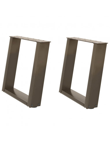 Gambe Tavolino Caffè a U 2 pz 50x(42-43) cm Acciaio