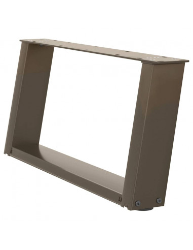 Gambe Tavolino Caffè a U 2 pz 60x(30-31)cm in Acciaio