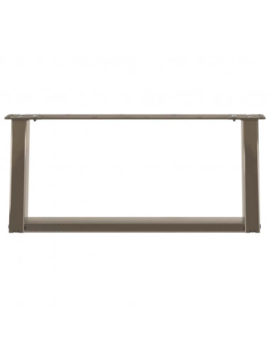 Gambe Tavolino Caffè a U 2 pz 60x(30-31)cm in Acciaio