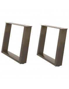 Gambe Tavolino Caffè a U 2 pz 60x(42-43) cm Acciaio 2