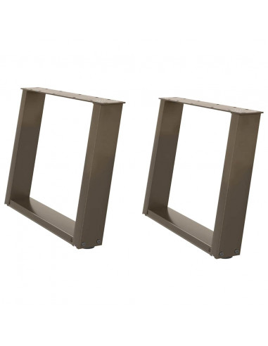 Gambe Tavolino Caffè a U 2 pz 60x(42-43) cm Acciaio