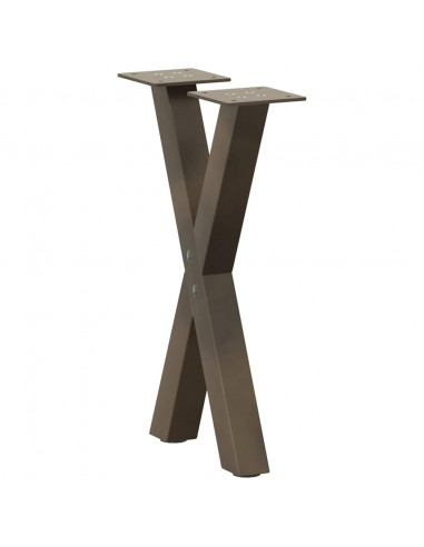 Gambe per Tavolino da Caffè a Forma di X 2 pz Acciaio Naturale 28x(42-43) cm Acciaio