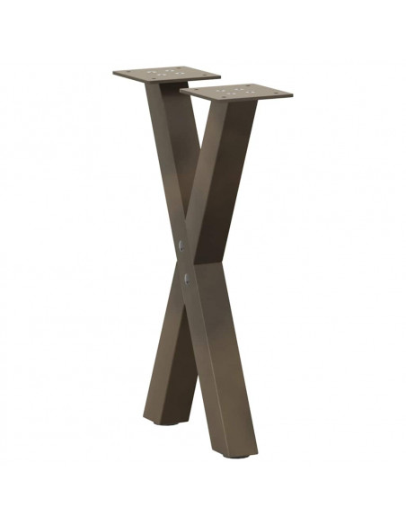 Gambe Tavolino Caffè a X 2 pz Naturale 28x(42-43) cm Acciaio