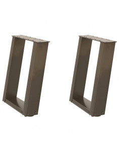 Gambe Tavolino Caffè a U 2 pz 38x(42-43) cm Acciaio 2