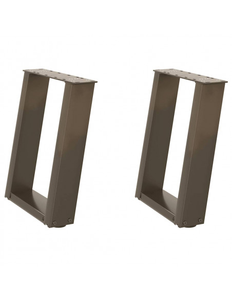 Gambe Tavolino Caffè a U 2 pz 38x(42-43) cm Acciaio