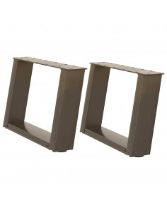 Gambe Tavolino Caffè a U 2 pz 40x(30-31)cm in Acciaio 2