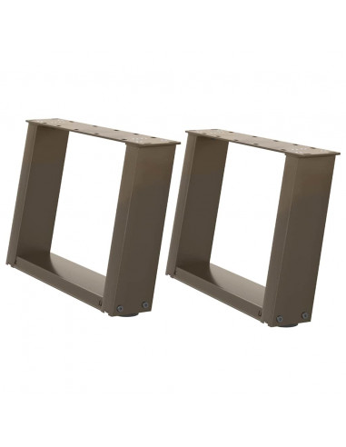 Gambe Tavolino Caffè a U 2 pz 40x(30-31)cm in Acciaio