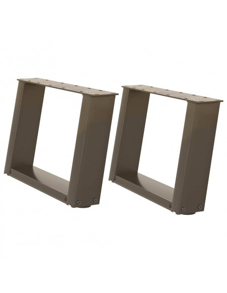 Gambe Tavolino Caffè a U 2 pz 40x(30-31)cm in Acciaio