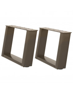 Gambe Tavolino Caffè a U 2 pz 50x(30-31)cm in Acciaio 2