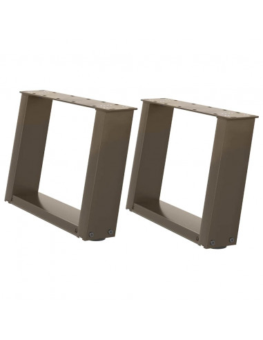 Gambe Tavolino Caffè a U 2 pz 50x(30-31)cm in Acciaio