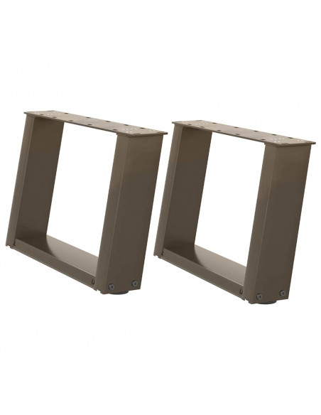 Gambe Tavolino Caffè a U 2 pz 50x(30-31)cm in Acciaio
