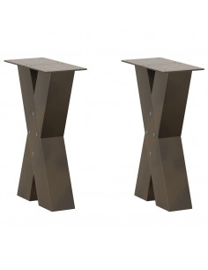Gambe Tavolino Caffè a X 2 pz Naturale 28x(42-43) cm Acciaio