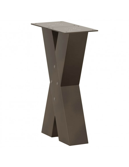 Gambe Tavolino Caffè a X 2 pz Naturale 28x(42-43) cm Acciaio