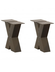 Gambe Tavolino Caffè a X 2 pz Naturale 40x(30-31) cm in Acciaio