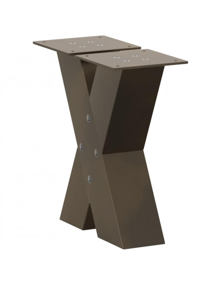 Gambe Tavolino Caffè a X 2 pz Naturale 40x(30-31) cm in Acciaio