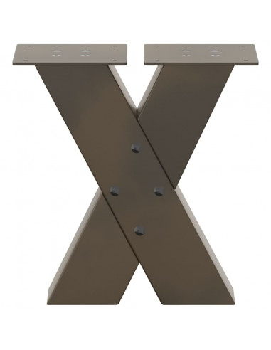 Gambe Tavolino Caffè a X 2 pz Naturale 40x(30-31) cm in Acciaio