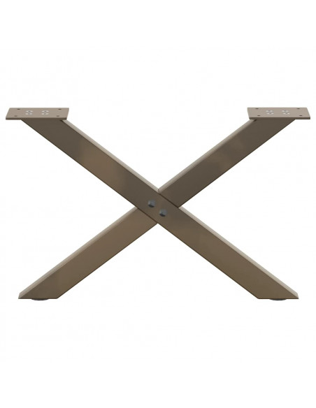 Gambe Tavolino Caffè a X 2 pz Naturale 60x(30-31) cm in Acciaio