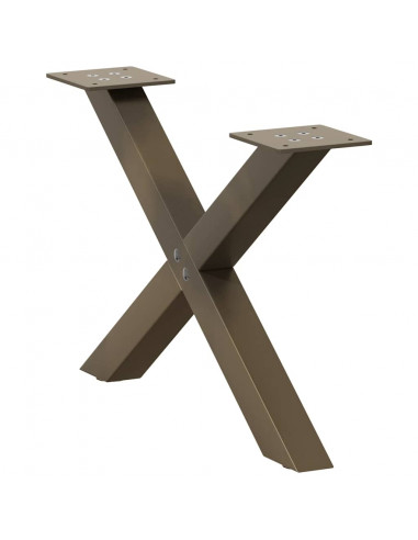 Gambe Tavolino Caffè a X 2 pz Naturale 60x(30-31) cm in Acciaio