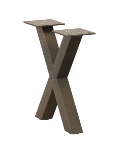 Gambe Tavolino Caffè a X 2 pz Naturale 37x(30-31) cm in Acciaio