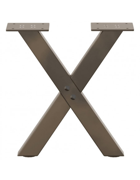 Gambe Tavolino Caffè a X 2 pz Naturale 37x(30-31) cm in Acciaio