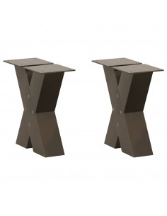 Gambe Tavolino Caffè a X 2 pz Naturale 30x(30-31) cm in Acciaio