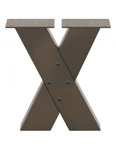 Gambe Tavolino Caffè a X 2 pz Naturale 30x(30-31) cm in Acciaio