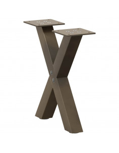 Gambe Tavolino Caffè a X 2 pz Naturale 30x(30-31) cm in Acciaio