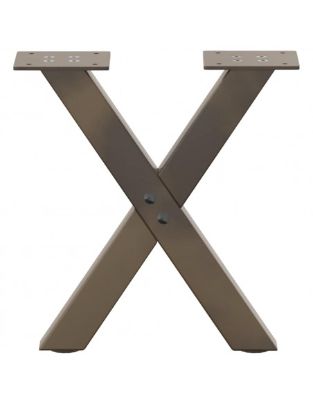 Gambe Tavolino Caffè a X 2 pz Naturale 30x(30-31) cm in Acciaio