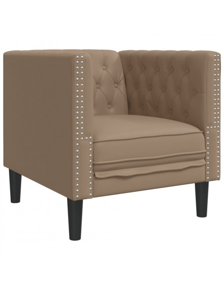 Set Divani Chesterfield 3pz Cappuccino in Similpelle